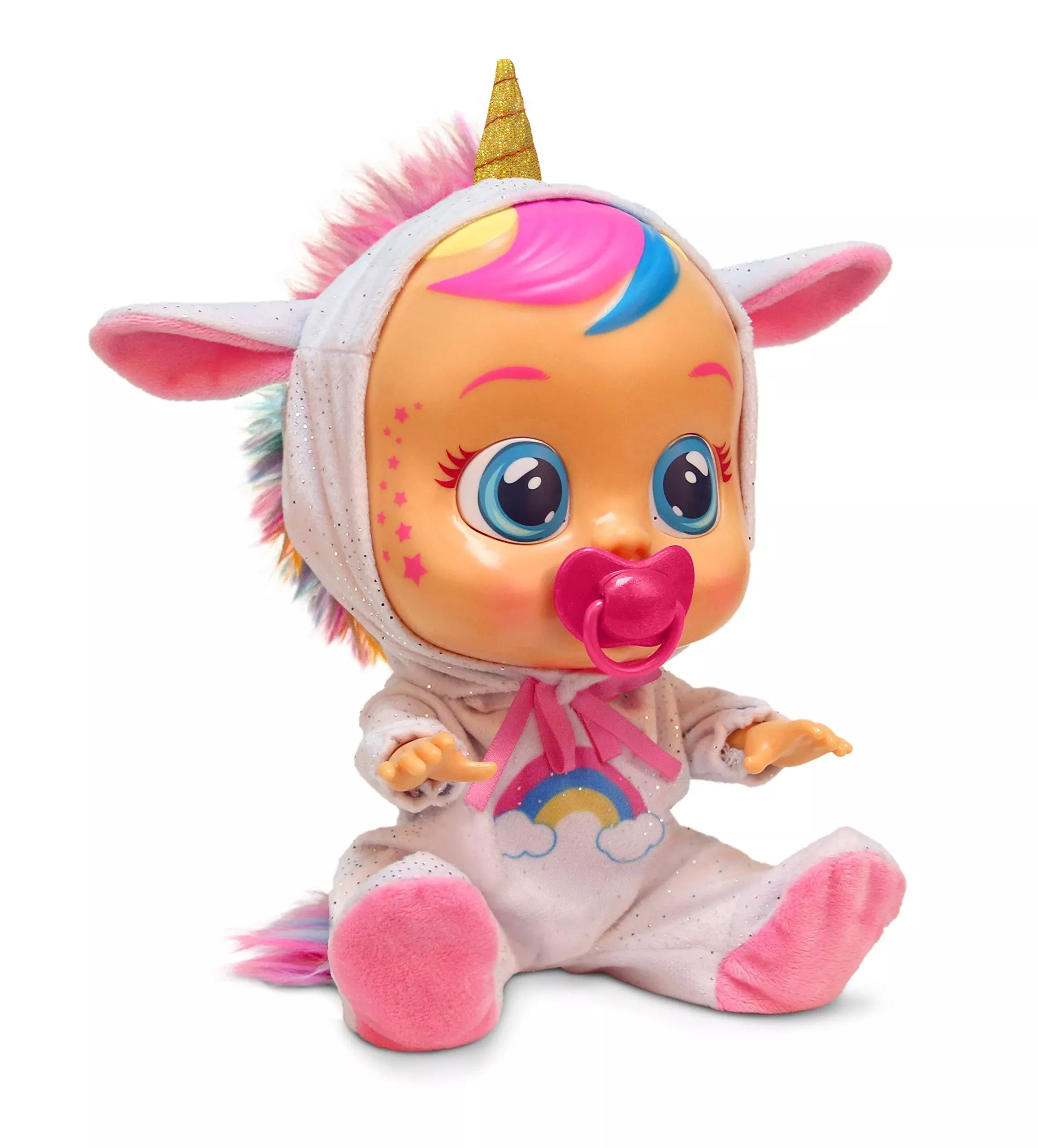 Cry Babies Dreamy 12 Inch Multicolor Crying Baby Doll with Pacifier