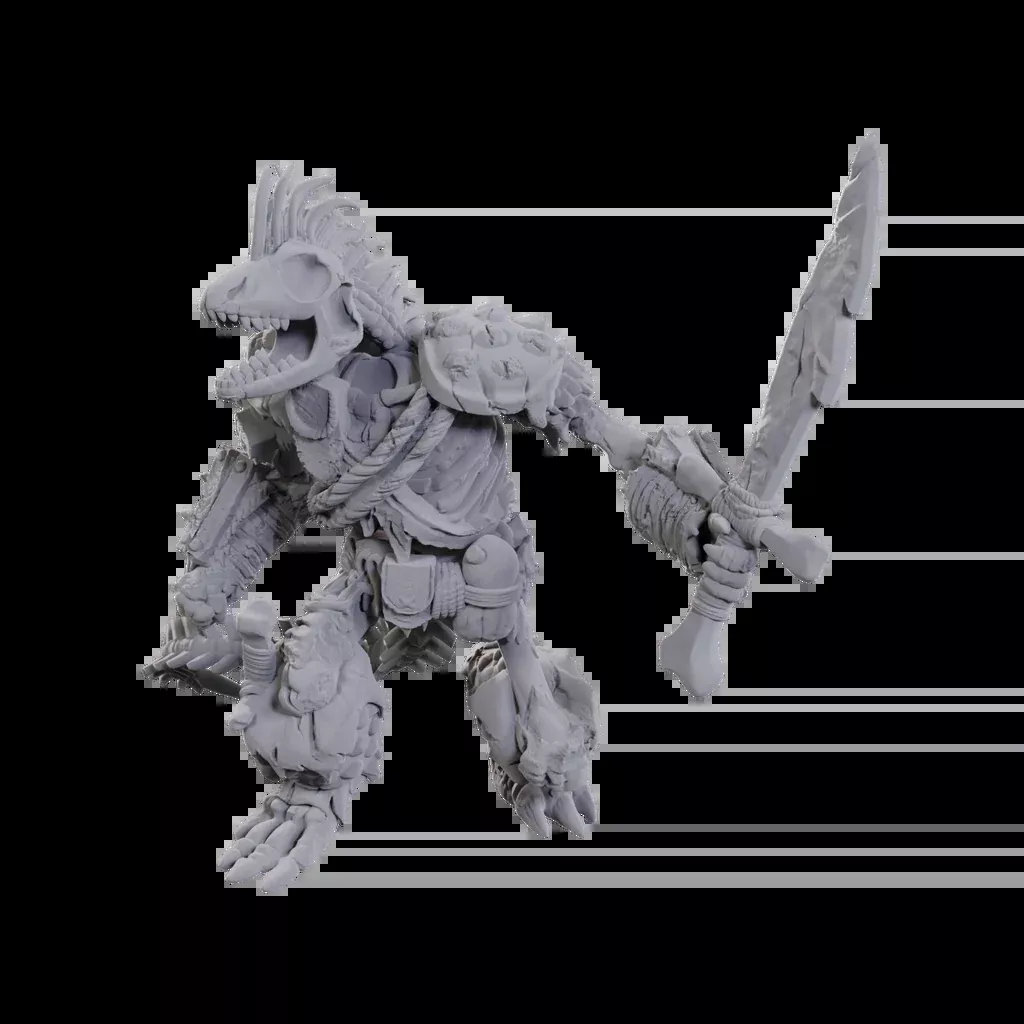 D&D Nolzur's Marvelous Miniatures: Lizardfolk Skeleton