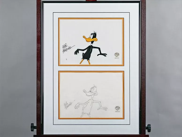 Daffy Duck One of One Signed Original Pencil Drawing & Hand Painted Ce