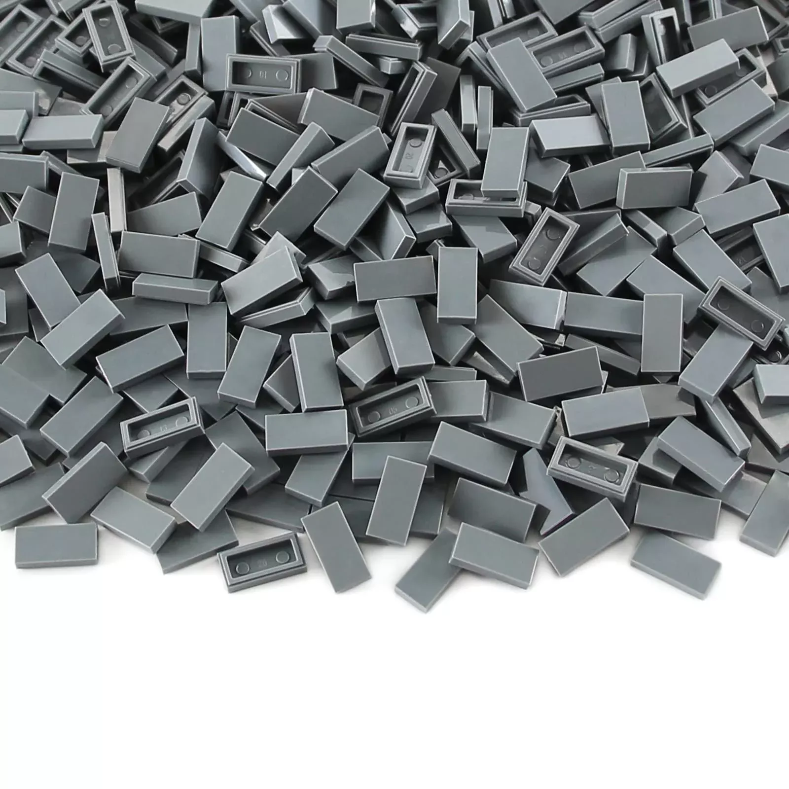 Dark Bluish Gray 1×2 Tile ×700 Parts And Pieces Flat Moc Bricks, Bulk Building Blocks For Smooth Surface Wall Floor, Toy Accessories Compatible With Major Brands