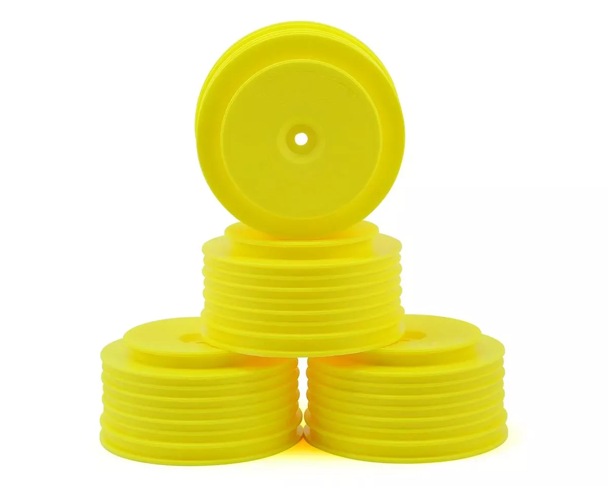 DE Racing PS4-LY Yellow Speedline SC Wheels for TLR 22SCT, TEN-SCTE, Tekno SCT410 4 Pack