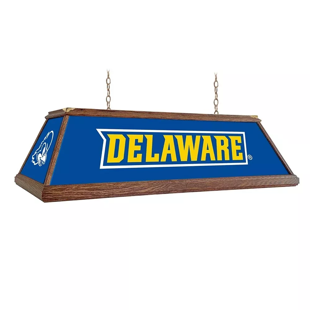 Delaware Blue Hens: Premium Wood Pool Table Light