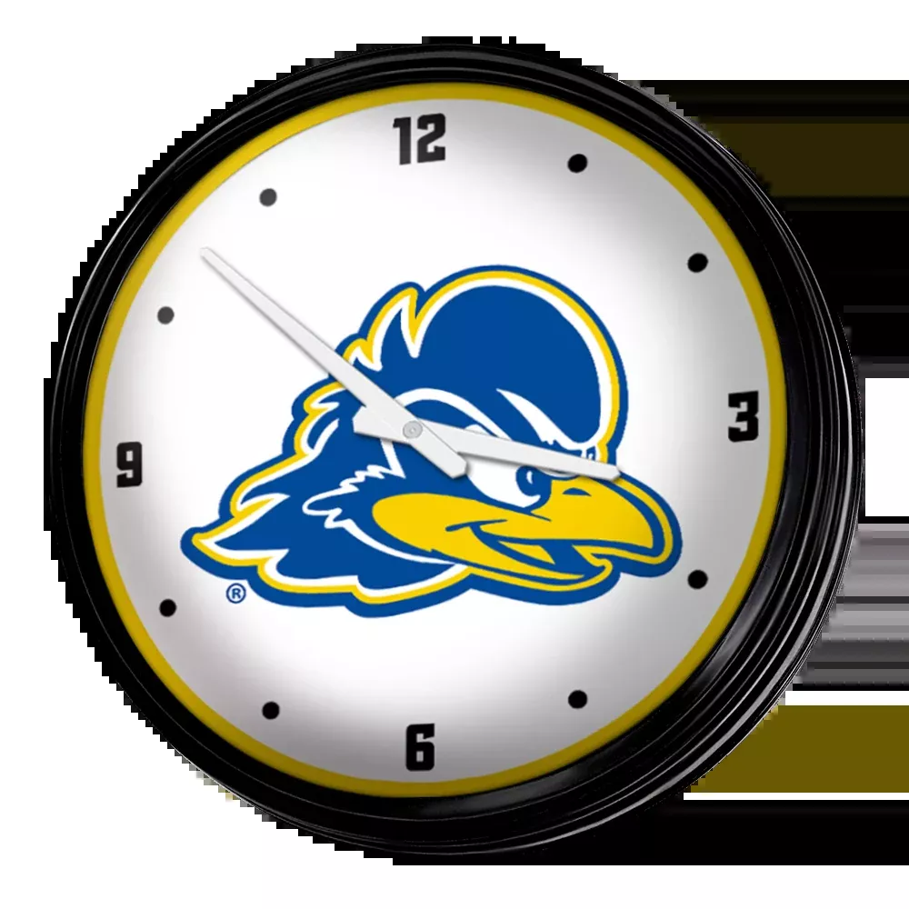 Delaware Blue Hens: Retro Lighted Wall Clock