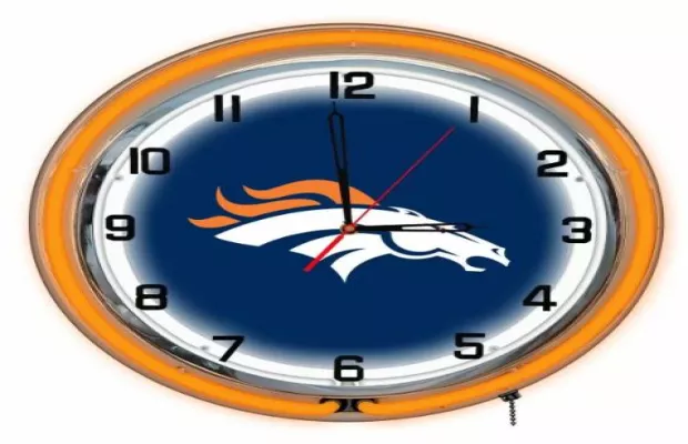 Denver Broncos 18in Neon Clock For Sale – Game Room Gorilla