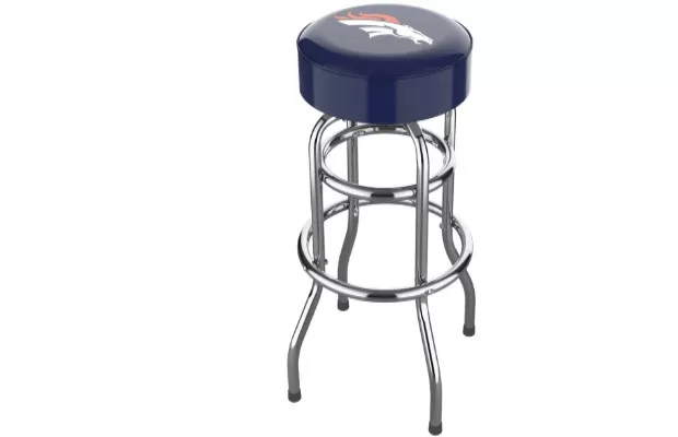 Denver Broncos Chrome Bar Stool For Sale – Game Room Gorilla