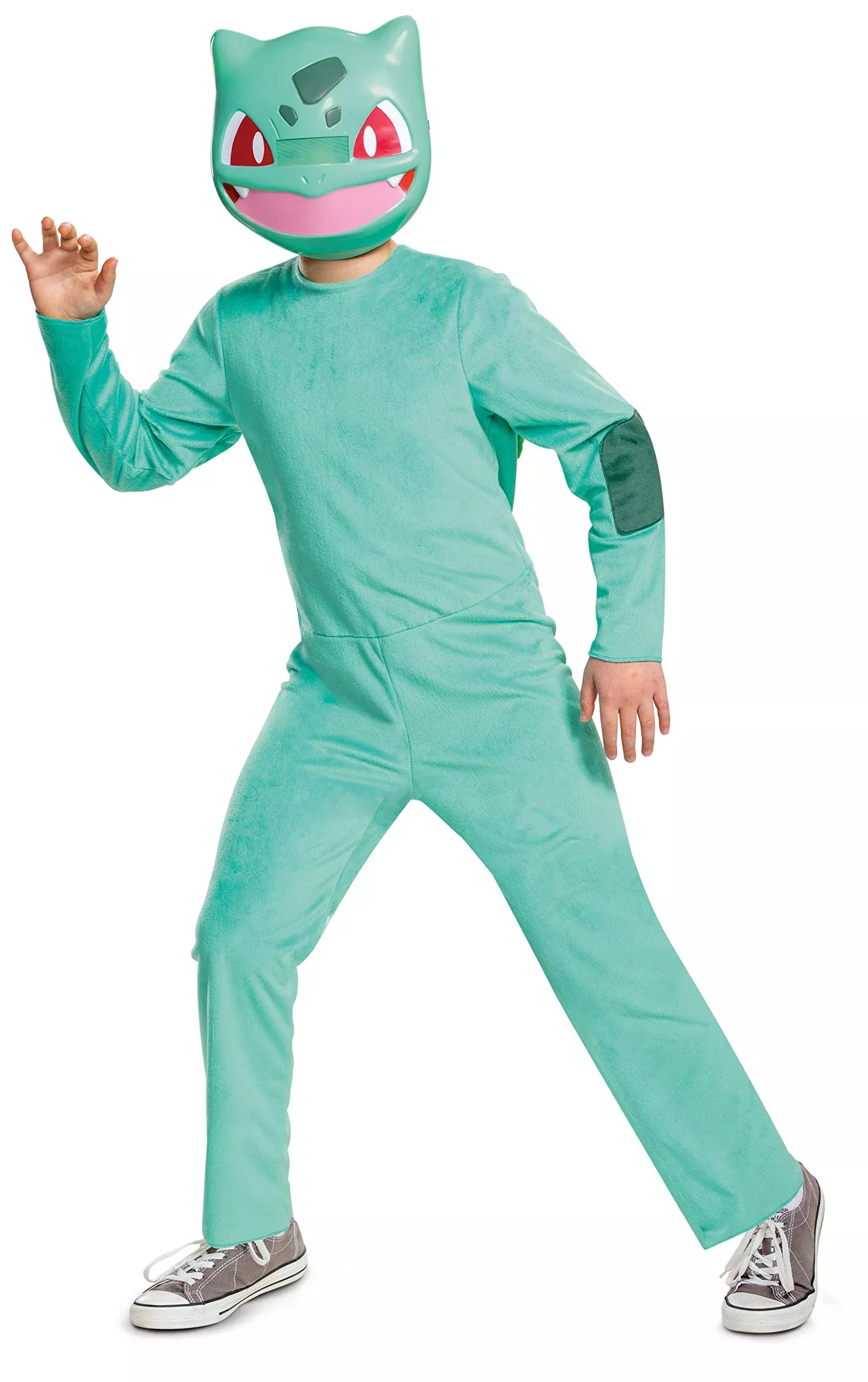 Disguise Bulbasaur Classic Costume Jumpsuit & Mask, Large, Green