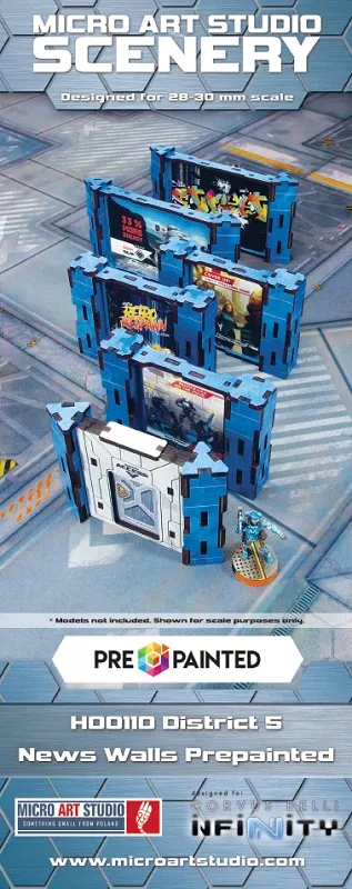 District 5 News Walls (6) (Pre-painted) (Blue)