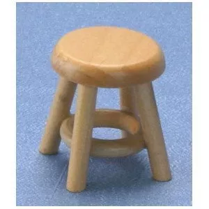 Dollhouse Miniature Oak Stools for Kitchens, 1 3/16"W x
