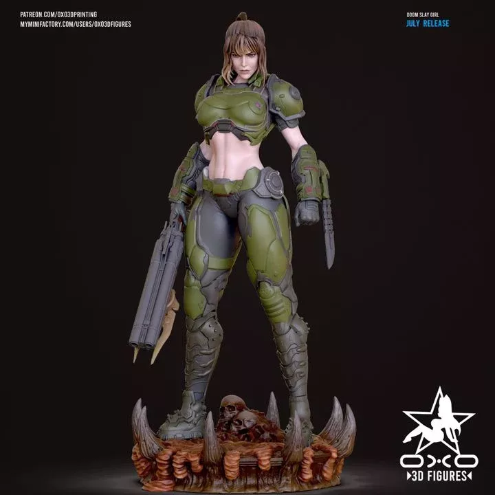 Doomslayer Girl Resin Fan Art (Designed by OXO3D)