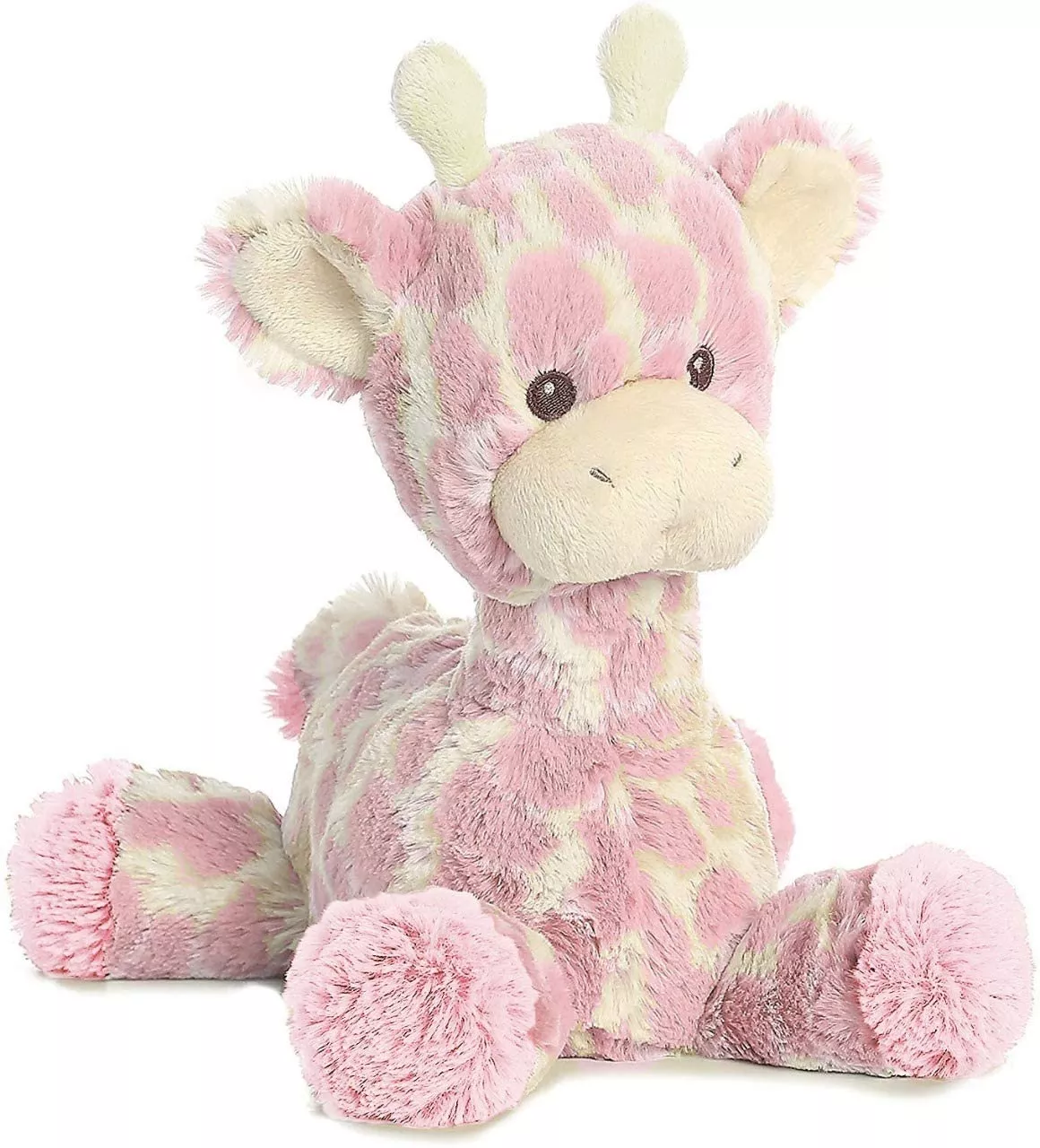 ebba Loppy Giraffe Plush Toy 12" Pink Soft Rattle for Infants