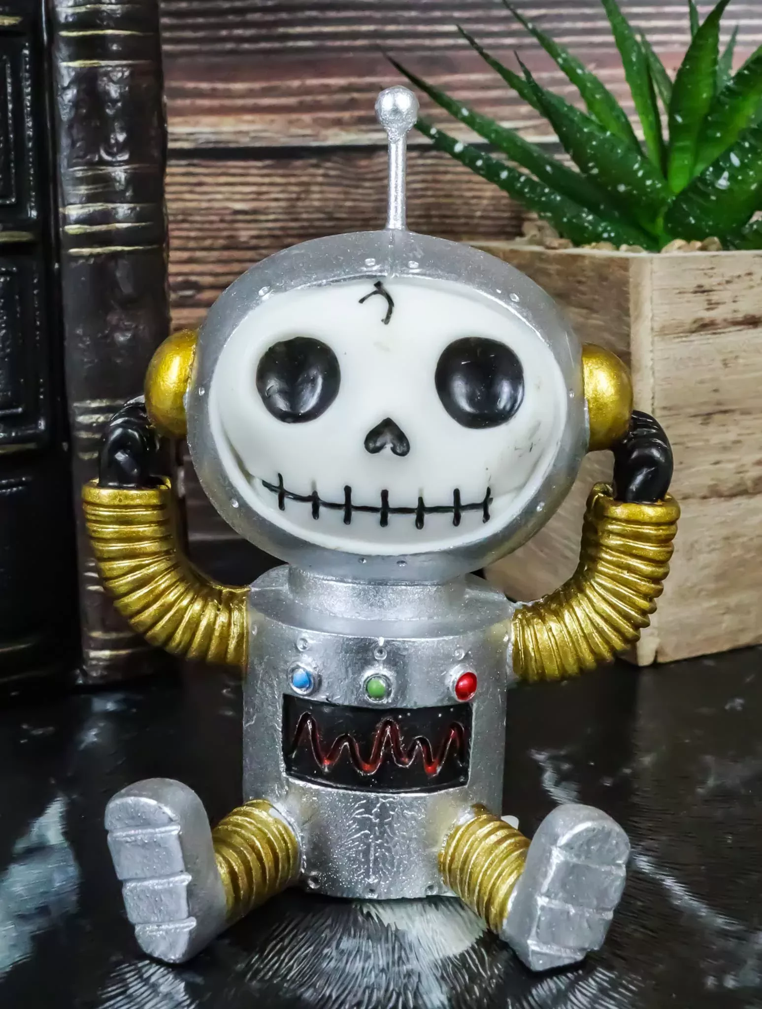 Ebros Gift Furrybones Gadget Robot Figurine 3.5" Multi Colored