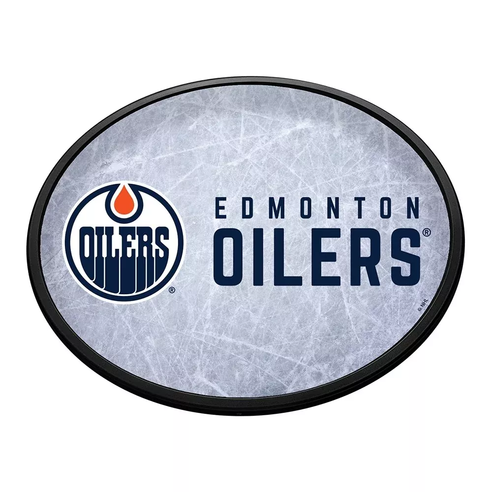 Edmonton Oilers: Ice Rink - Oval Slimline Lighted Wall Sign