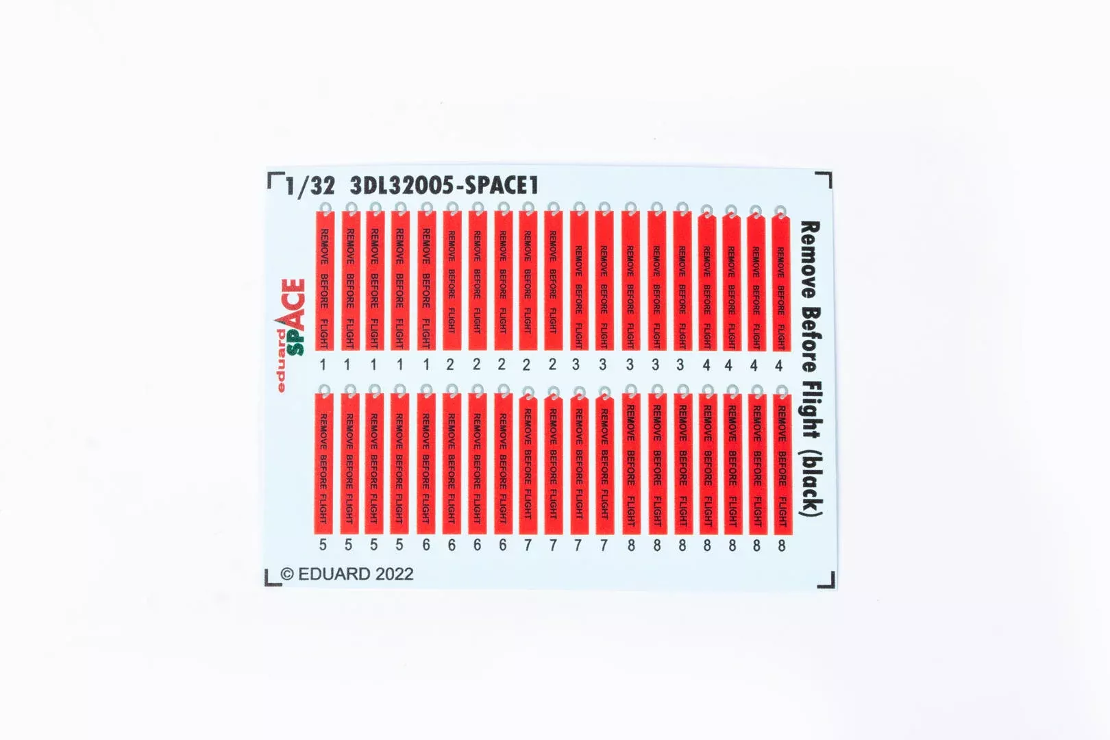 Eduard 3DL32005 1/32 Remove Before Flight (Black) Space-3D Decals