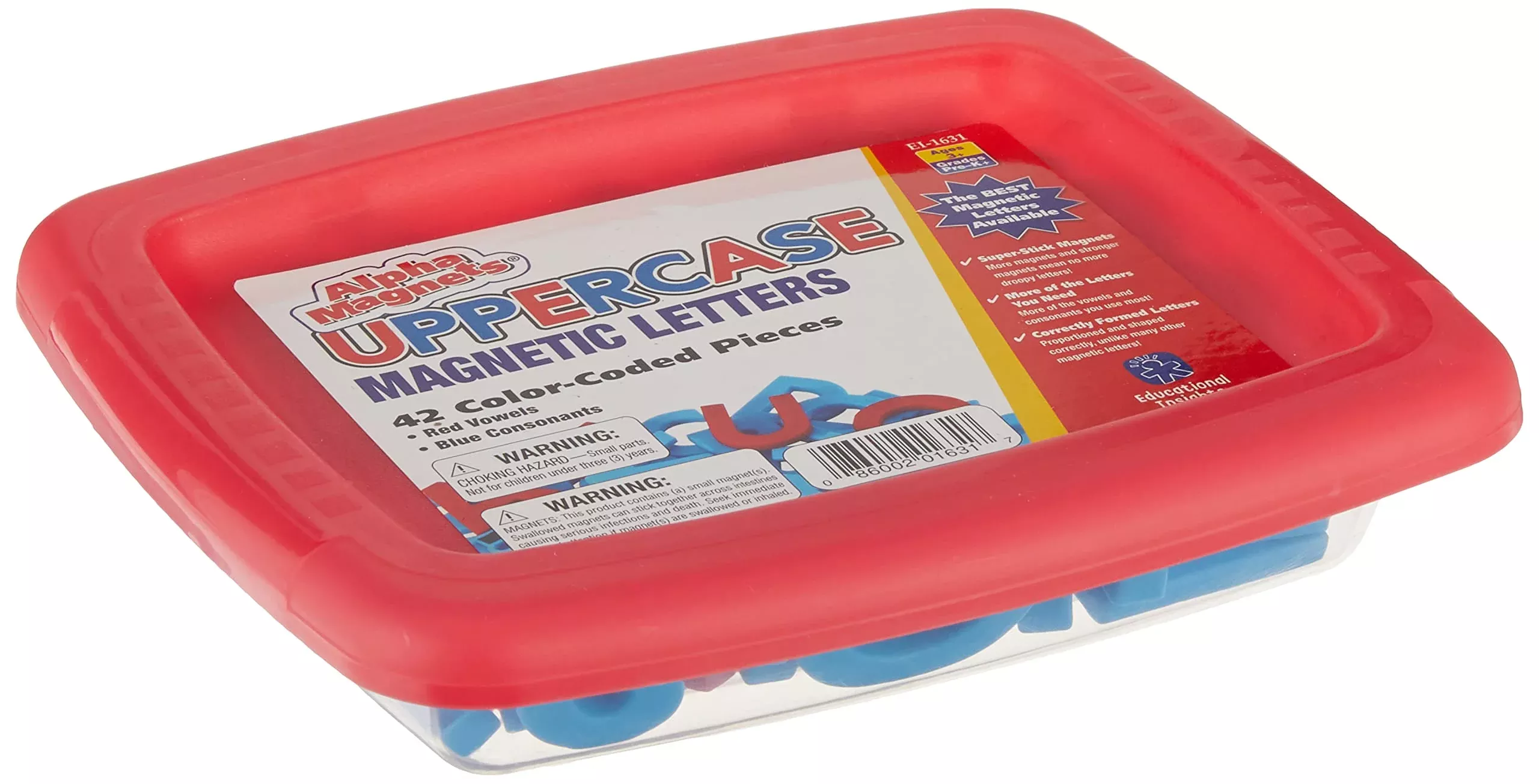 Educational Insights AlphaMagnets Set - 42 Uppercase Letters - Color-Coded