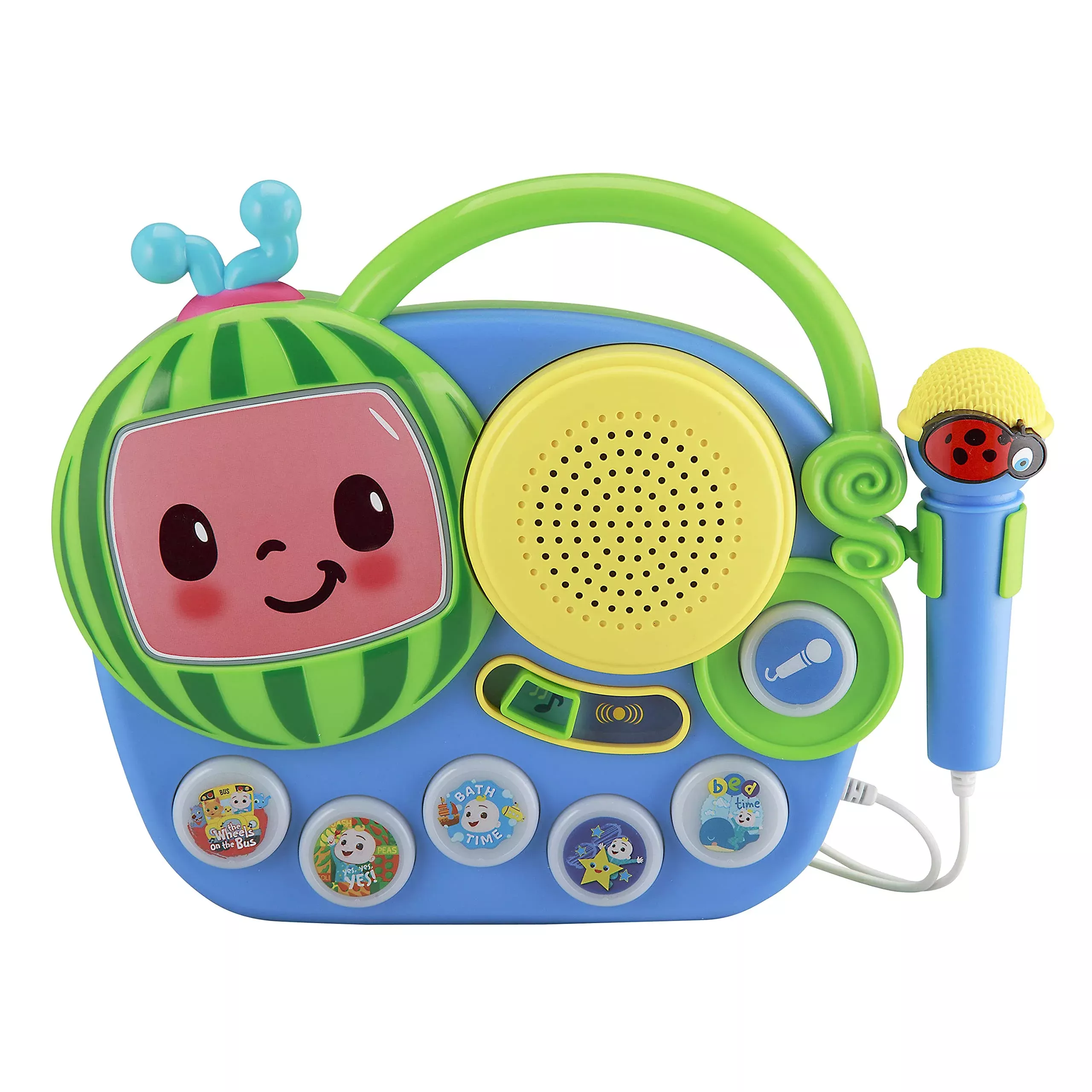 eKids Cocomelon Singalong Boombox with Microphone, Multicolor