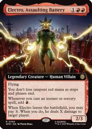 Electro, Assaulting Battery (Extended Art) (SPM-260) [Marvel's Spider-Man] Foil