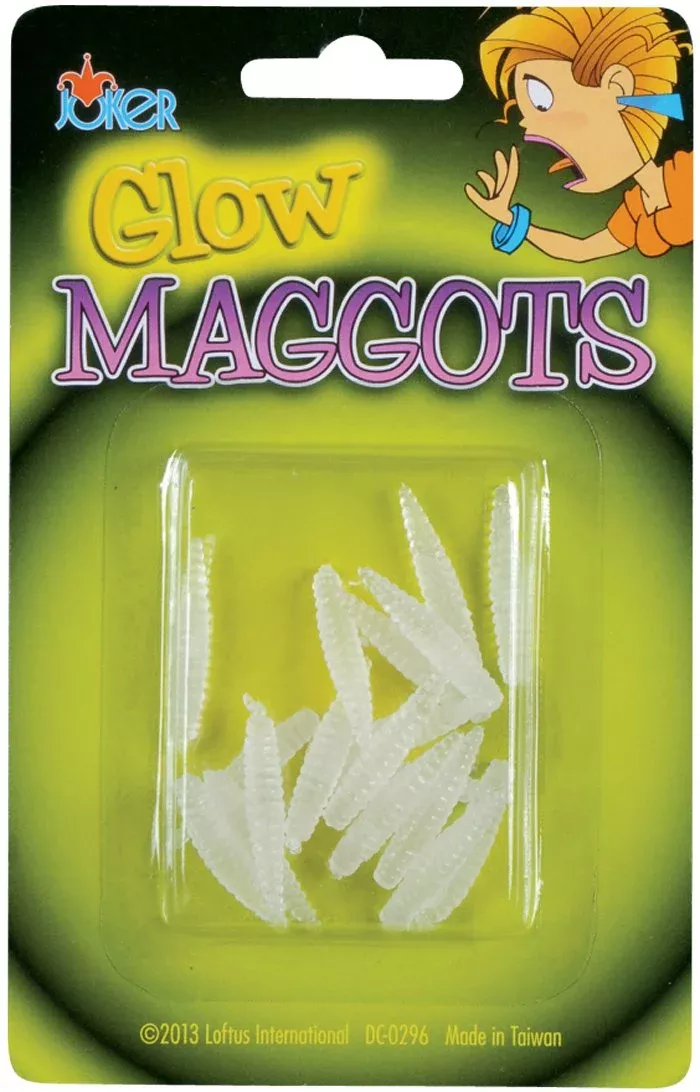 Empire Magic Glow in The Dark Rubber Maggots, Small, Multicolor, 15 Pack