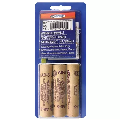 ESTES 1599 A8-5 Model Rocket Engines 3 Pack (Ships USPS Ground)