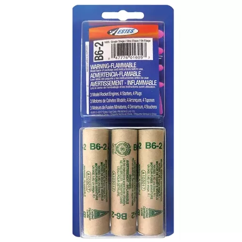 ESTES 1605 B6-2 Model Rocket Engines 3 Pack (Ships USPS Ground)