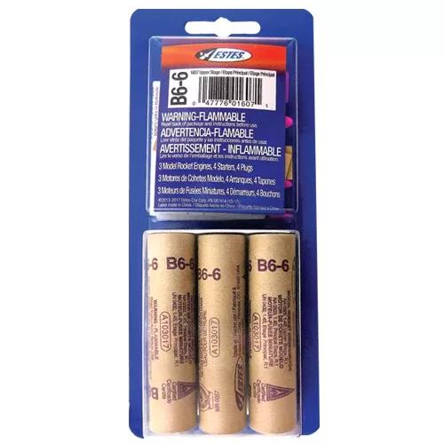 ESTES 1607 B6-6 Model Rocket Engines 3 Pack (Ships USPS Ground)