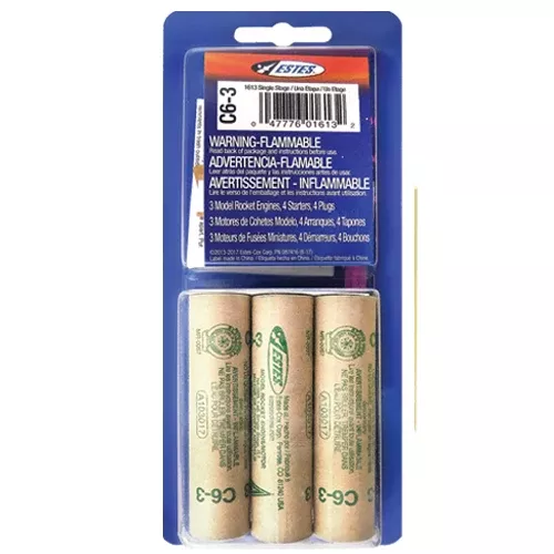 ESTES 1613 C6-3 Single Stage Model Rocket Engine 3 Pack (Ships USPS Ground Only)