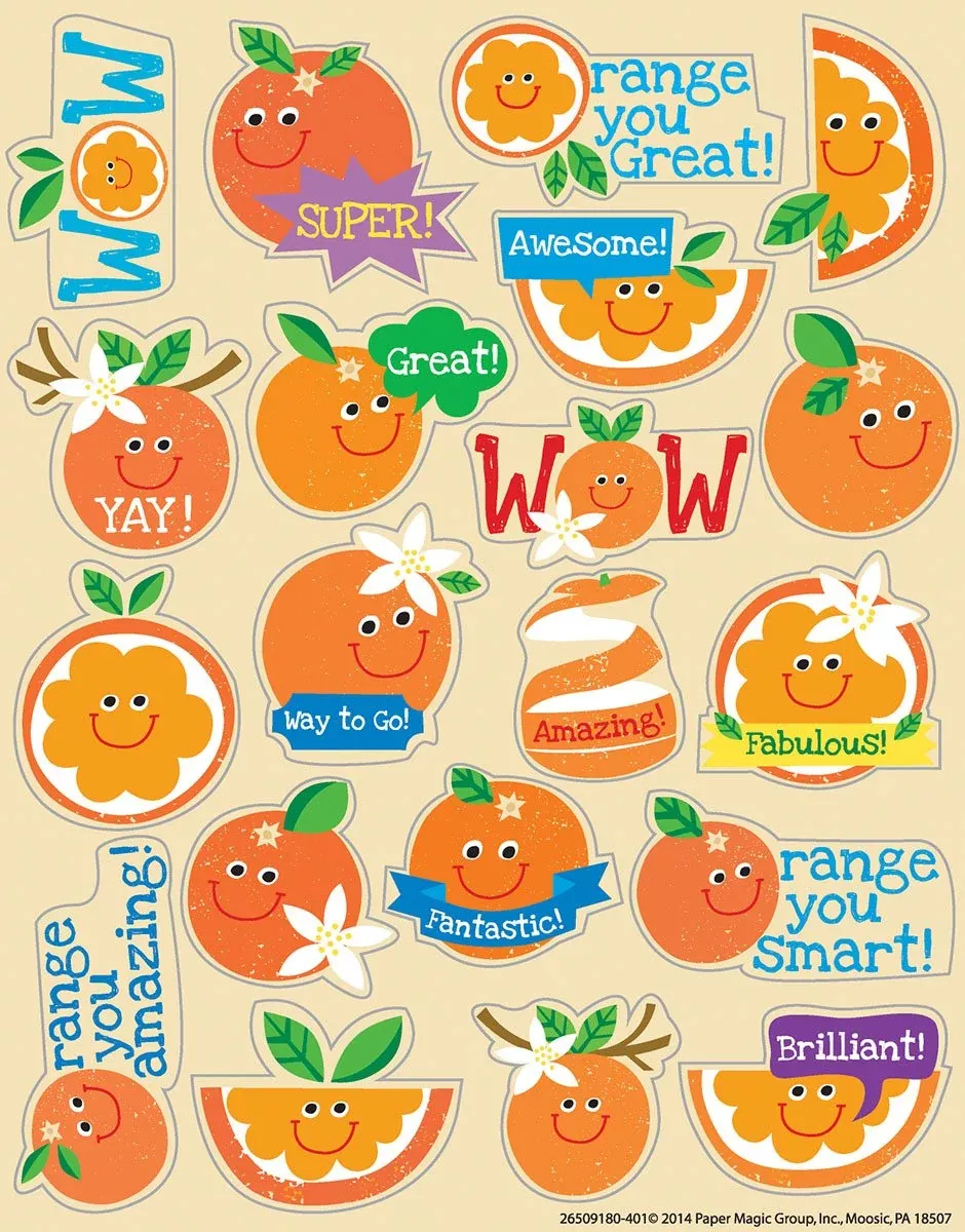 Eureka Scented Stickers 1" Orange Self-Adhesive 80 Pack