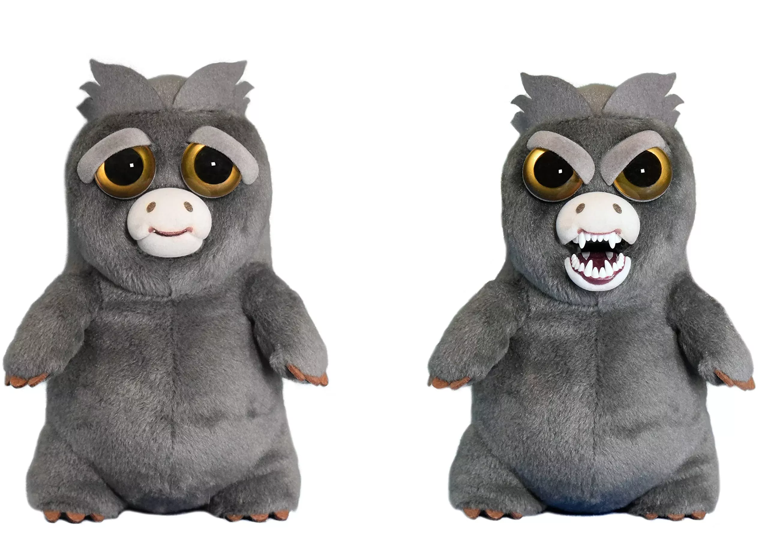 Feisty Pets Chomper City-Stomper Plush Toy Grey Medium to Large