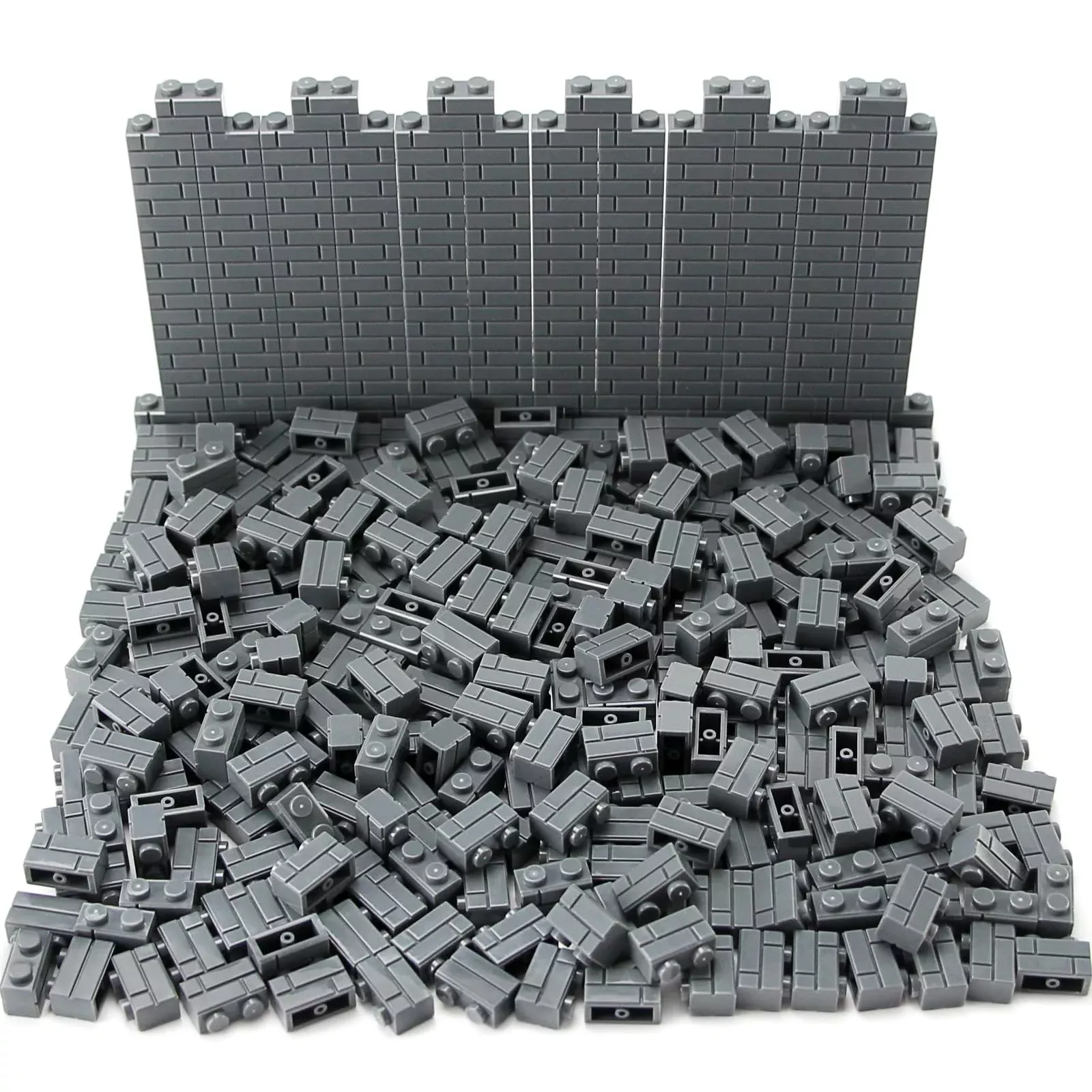 Feleph 360 Pieces 1X2 Masonry Profile Bricks Building Blocks For Wall Parts And Pieces Diverse Bulk Toy Set Compatible With Major Brands (Reddish Brown)