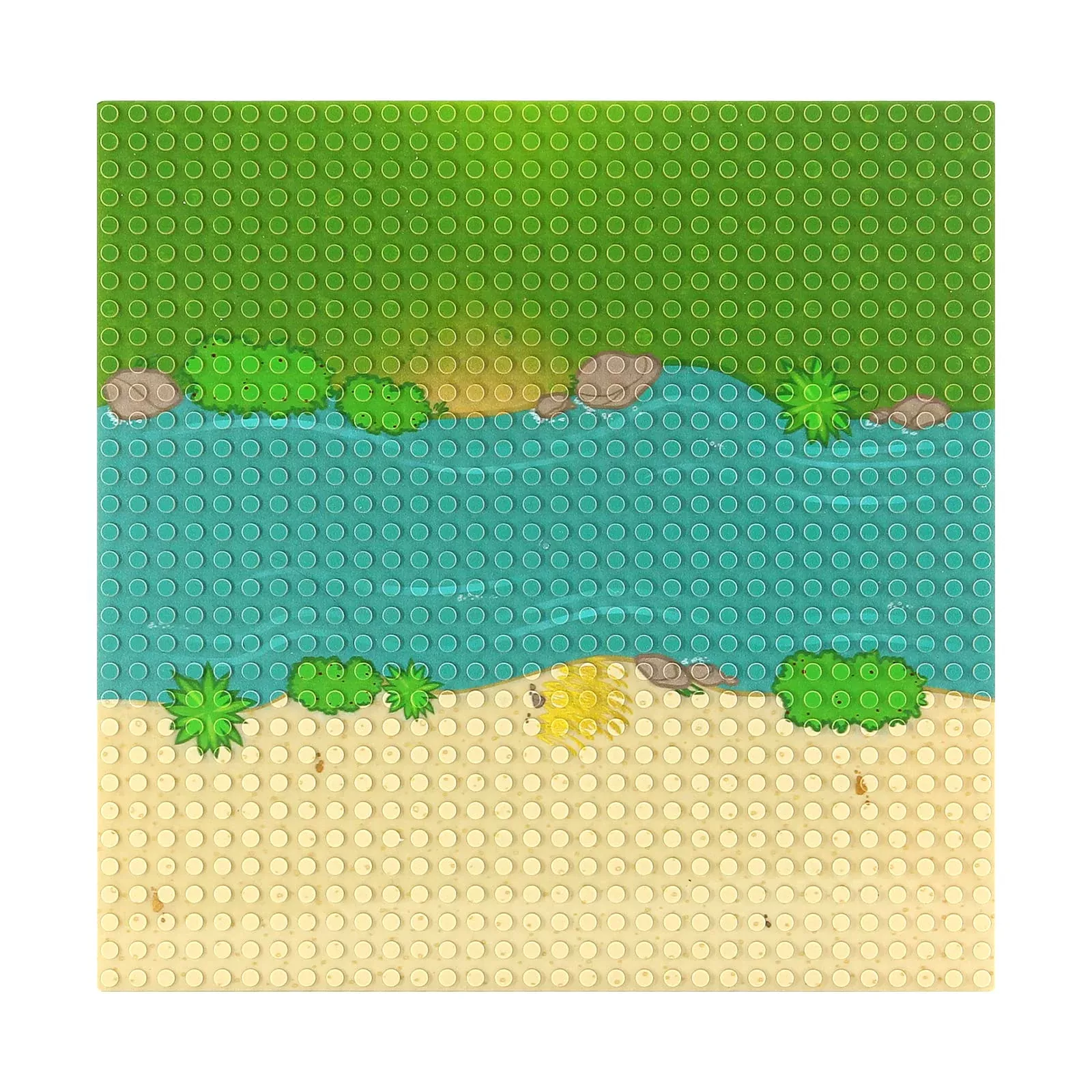 Feleph Classic Baseplate With River And Grassland Pattern Base Plates For Building Blocks 10 X 10 Inches Compatible With Major Brands