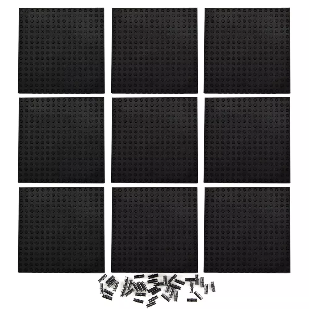 Feleph Pixel Plates 16x16 Black 9pcs for Mosaic Art and DIY