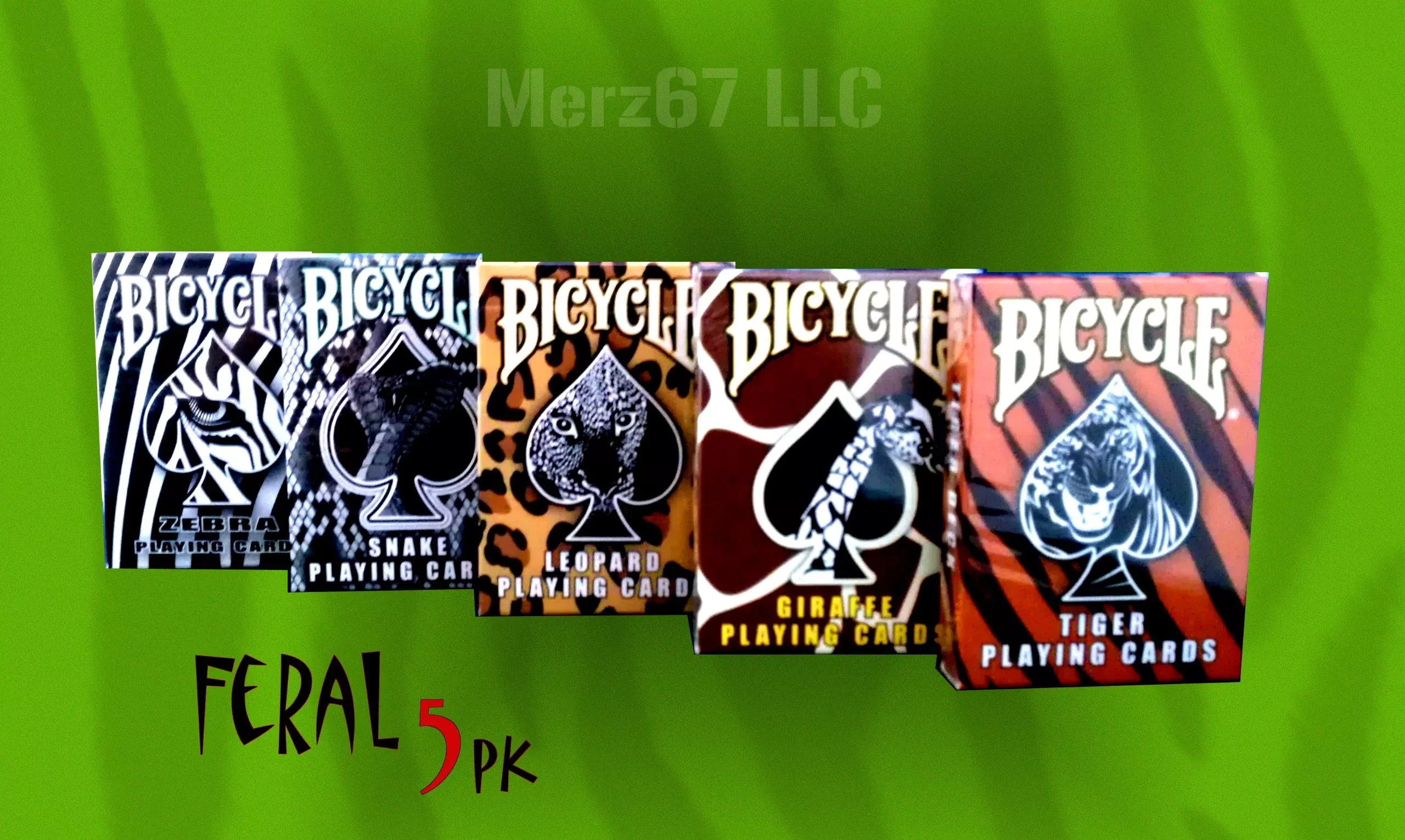 Feral 5 Pack Bicycle Playing Cards