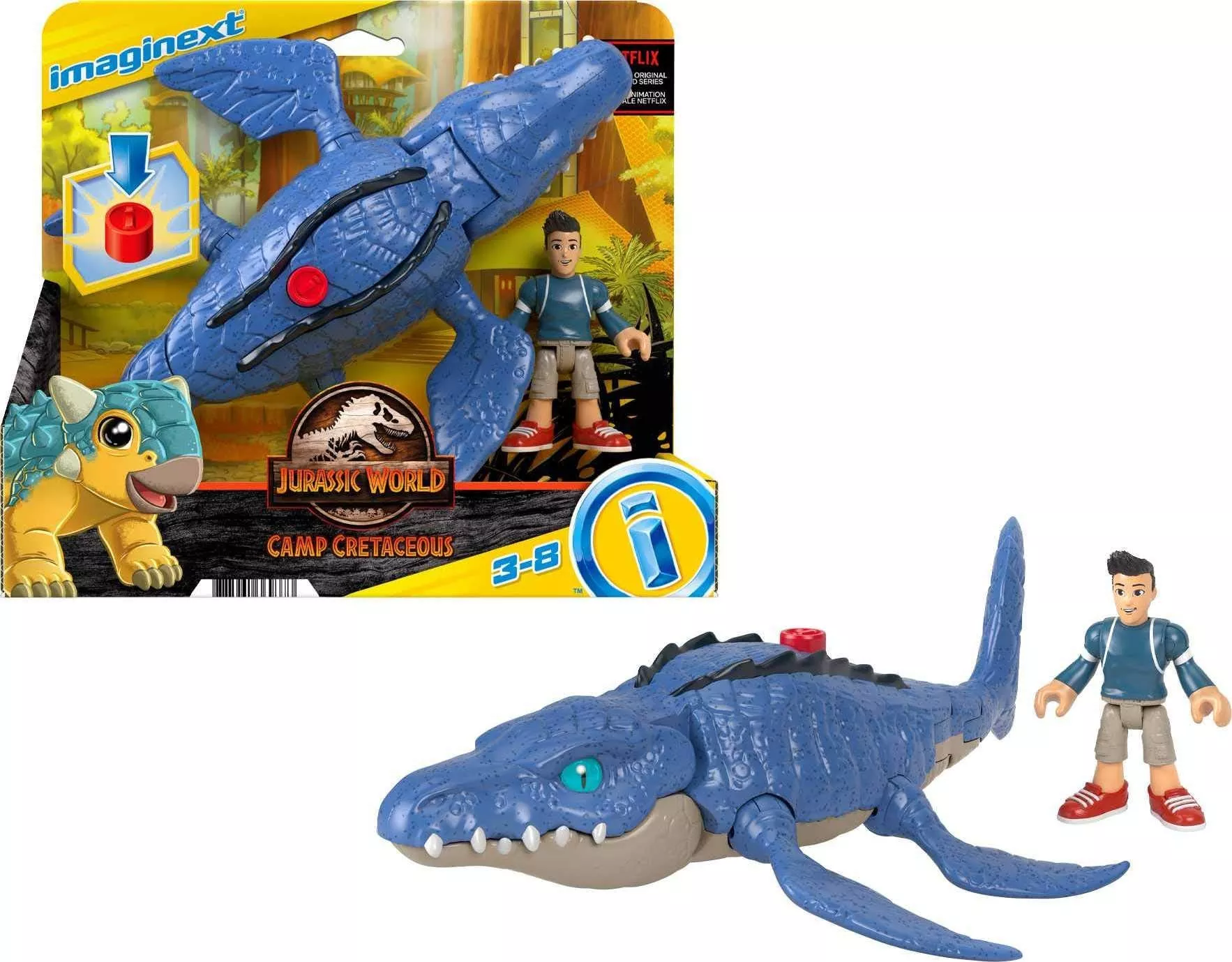 Fisher-Price Imaginext Mosasaurus Dinosaur Set, Multicolor, 40 Pieces