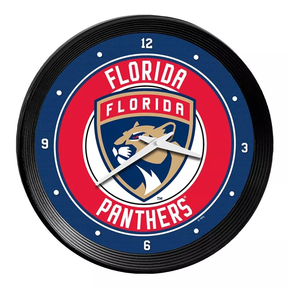 Florida Panthers: Ribbed Frame Wall Clock