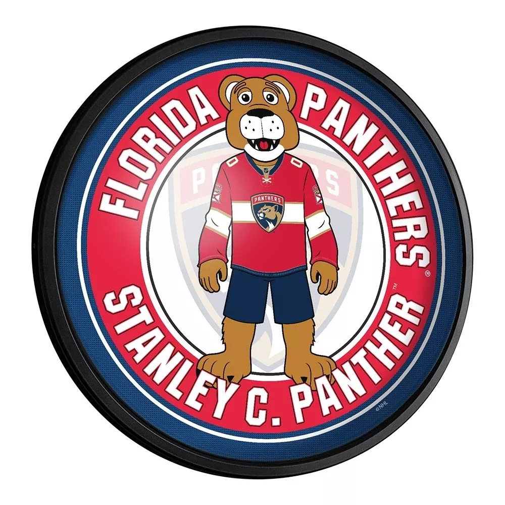 Florida Panthers: Stanley C. Panther - Round Slimline Lighted Wall Sign