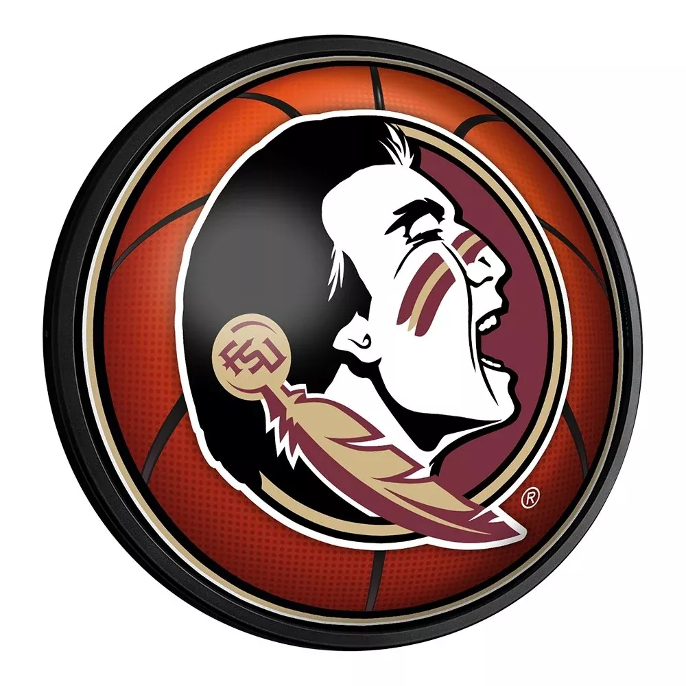 Florida State Seminoles: Basketball - Round Slimline Lighted Wall Sign