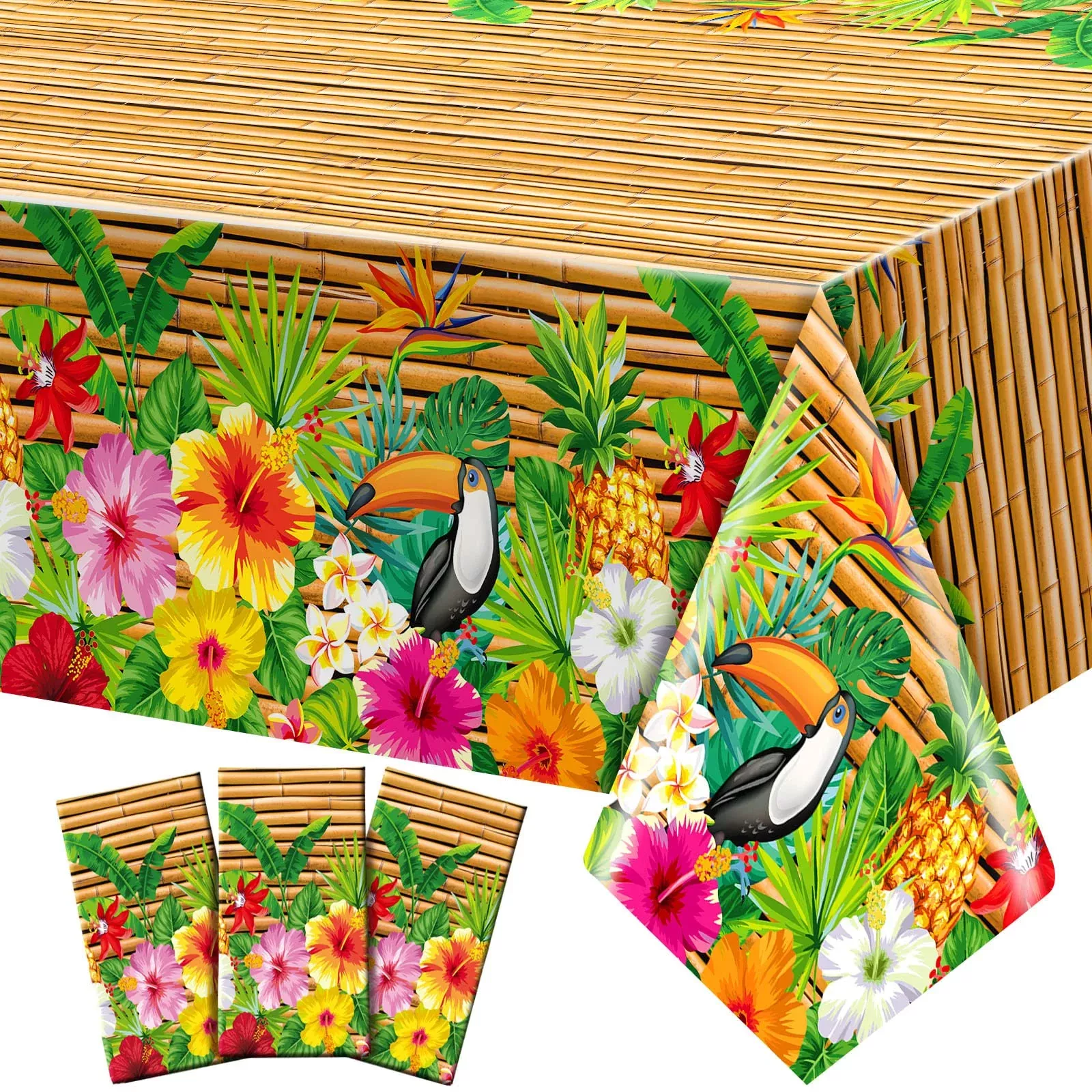 Frienda Luau Party Table Covers 6 Pack Plastic 108x54 inch Modern Style