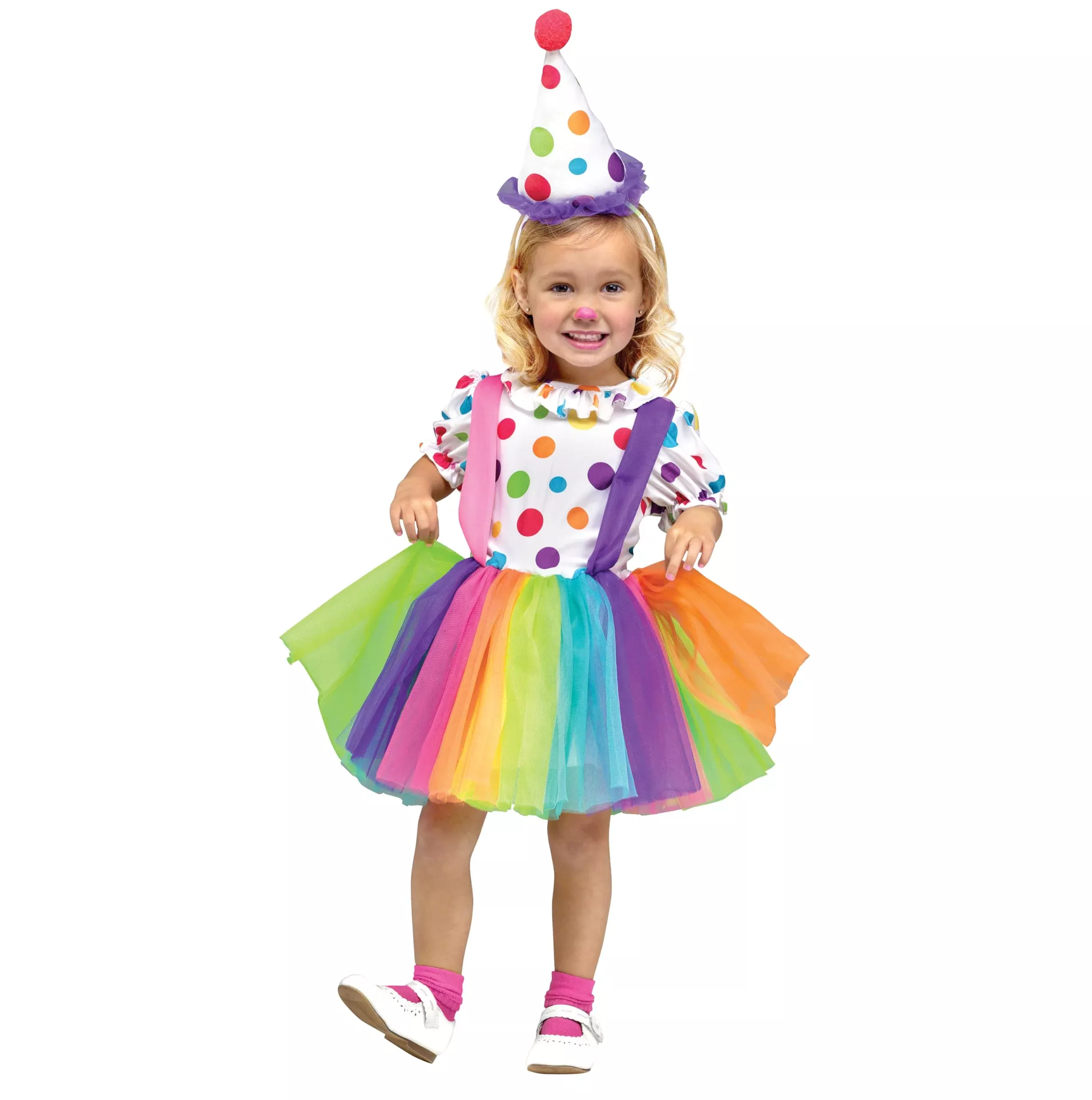 Fun World Polka Dot Dress Costume with Accessories, Large, White