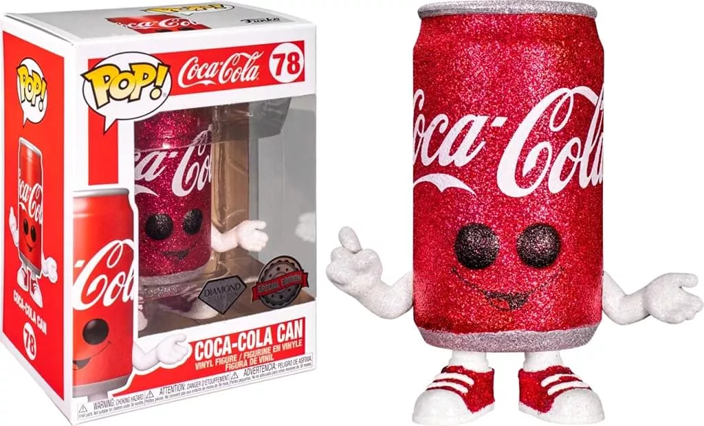 Funko Pop Ad Icons Coca-Cola Can Diamond Glitter Action Figure 3.75" Red