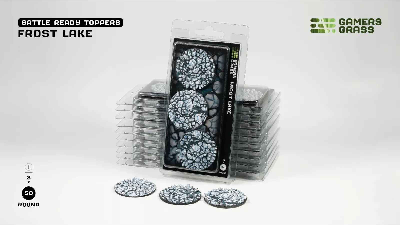GamersGrass Battle Ready Toppers: Frozen Lake 50mm