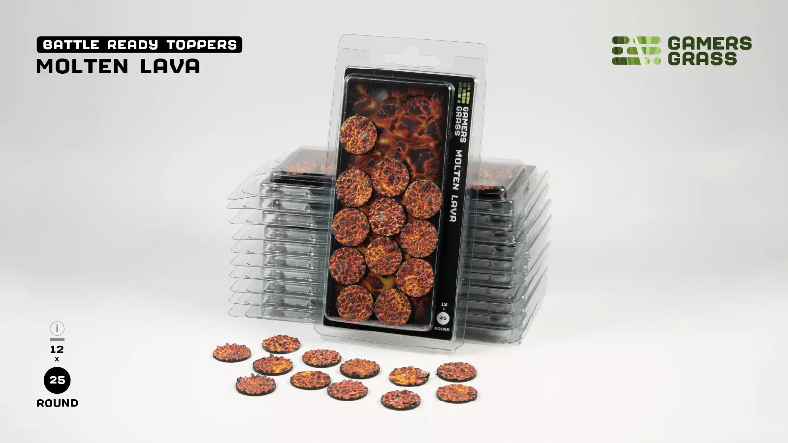 GamersGrass Battle Ready Toppers: Molten Lava 25mm