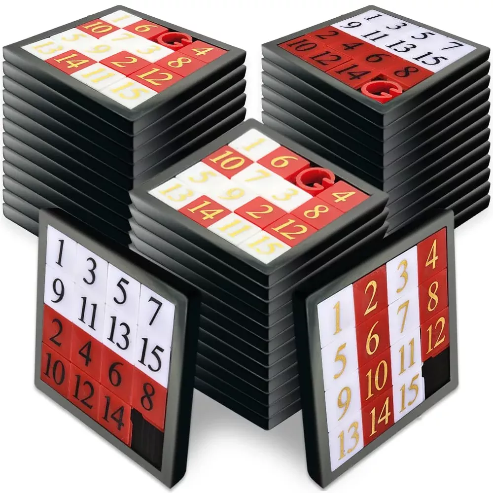 Gamie Number Slide Puzzles for Kids, 24 Pack, 2.5 Inches,