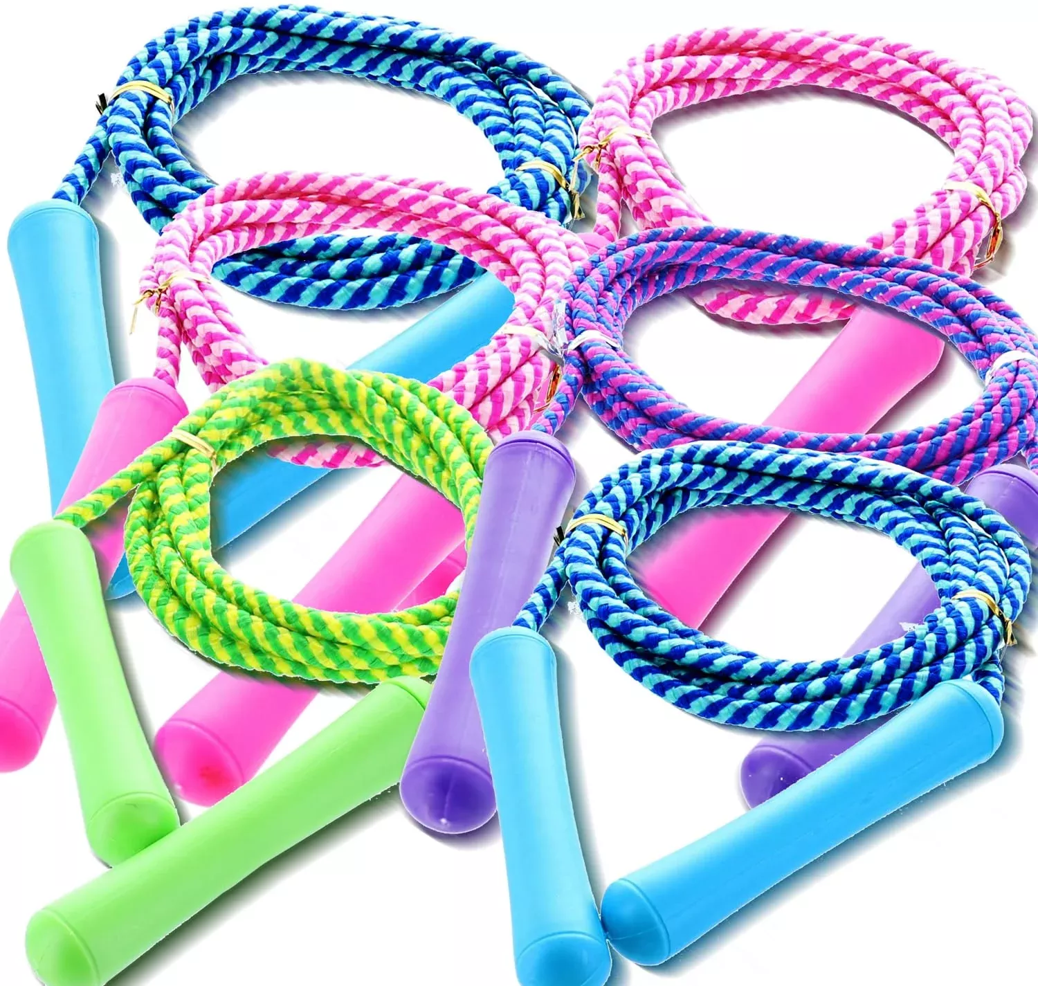 GiftExpress Jump Ropes 88" Adjustable Nylon 6 Pack Assorted Colors