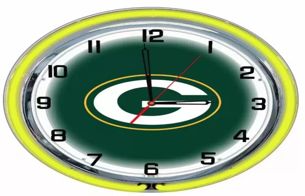 Green Bay Packers 18in Neon Clock For Sale – Game Room Gorilla