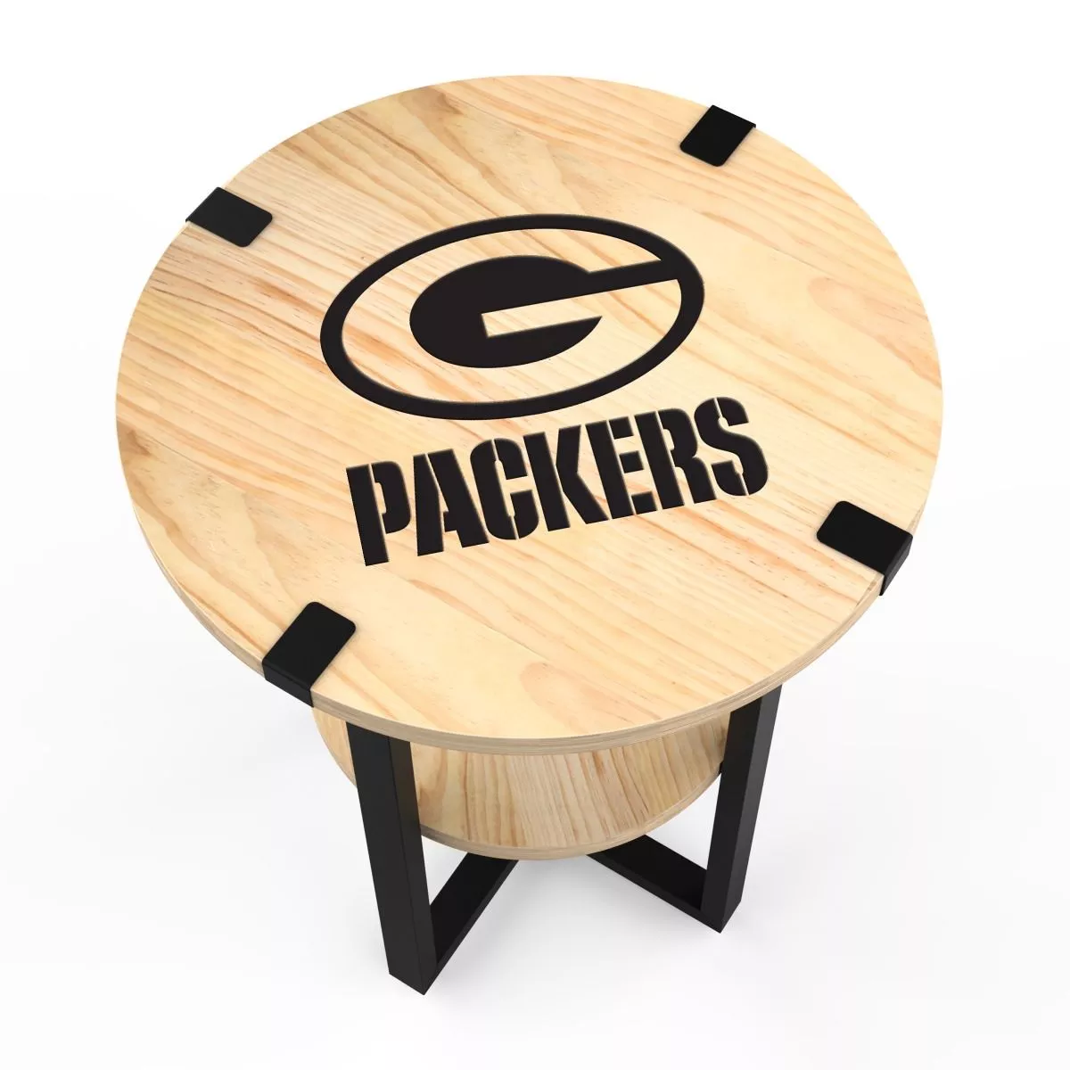 Green Bay Packers Side Table With Charger For Sale – Game Room Gorilla
