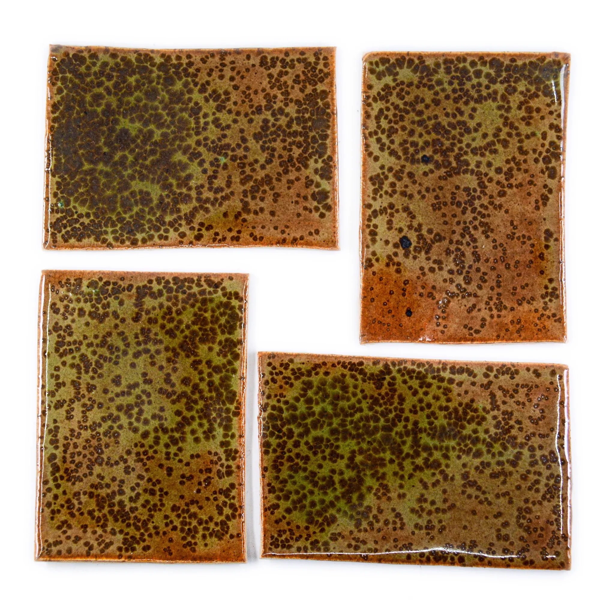 Green Leopard Frog - 2x3in Handmade Ceramic Tiles