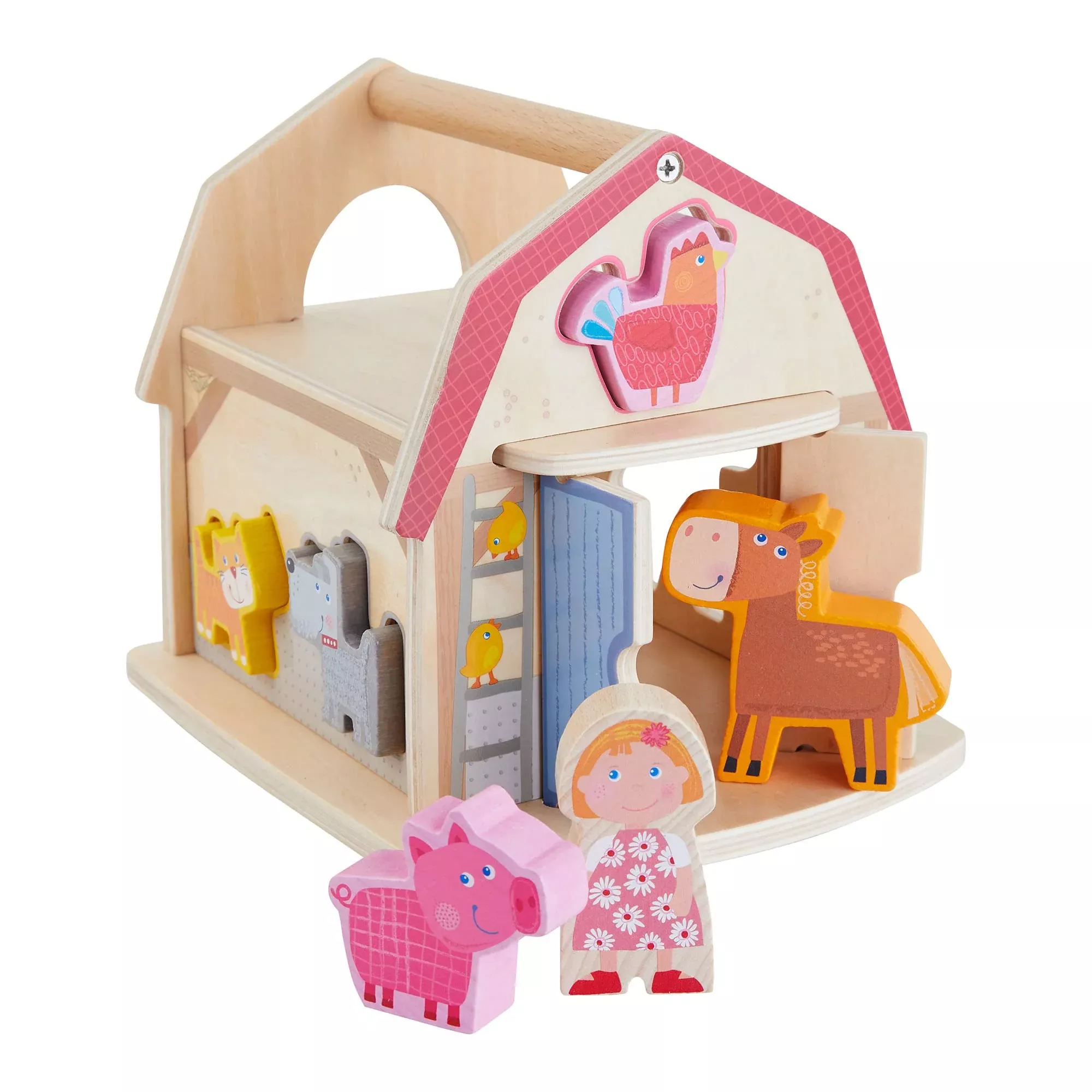 HABA Farm Sorting Box for Toddlers 1+ | Wooden Shape Recognition Toy