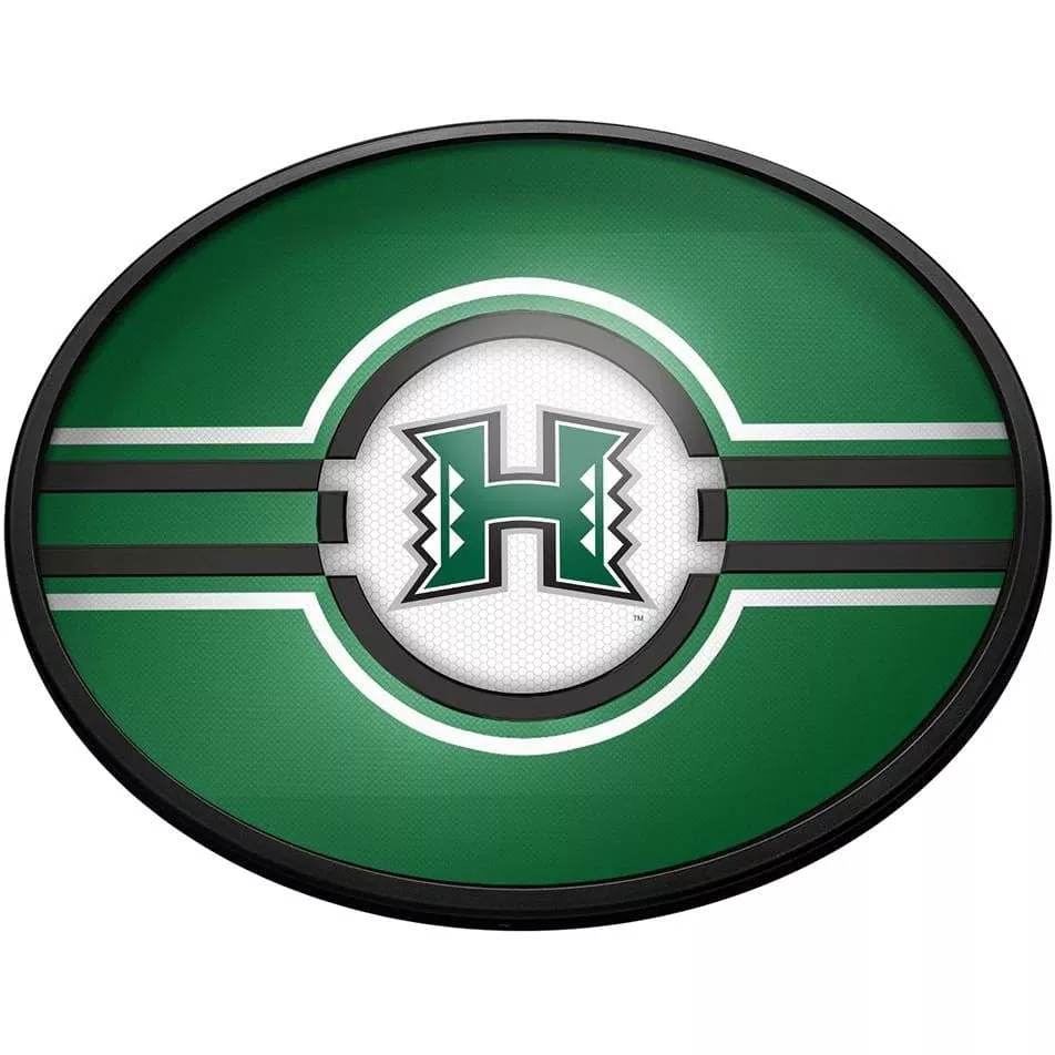 Hawaii Rainbow Warriors: Oval Slimline Lighted Wall Sign