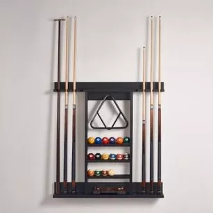 HB Home Black Billiards Wall Rack