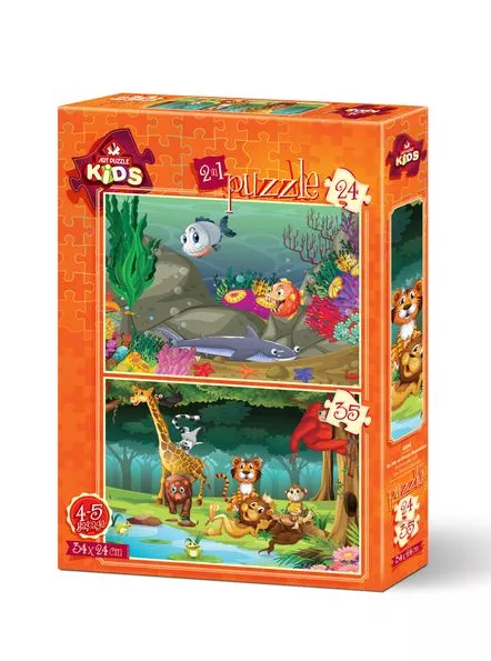 Heidi Art 4494 Underwater and Forest Animals 2-In-1 Jigsaw Puzzle