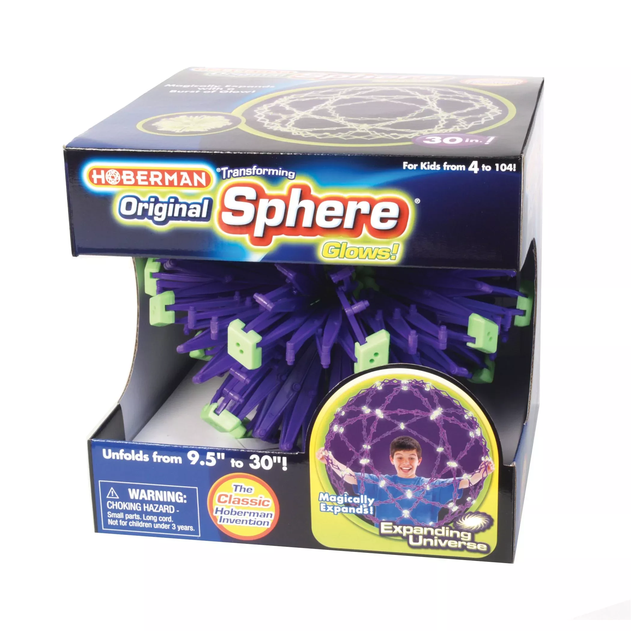 Hoberman Glow in the Dark Sphere Expands 9.5" to 30"
